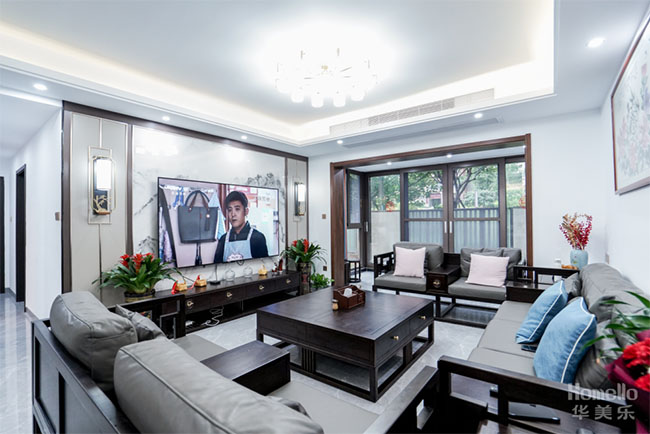 162㎡大平層+室內(nèi)花園，這樣造的新中式特別舒適